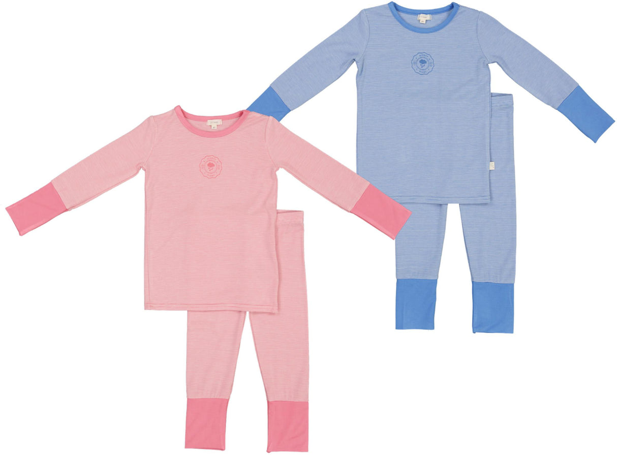 Lil Legs Dressy Loungewear Collection Boys Girls Cotton Striped Pajamas Lounge Set - SFST