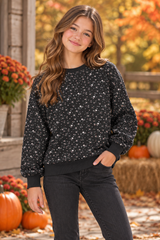 Phil and Phoebe Girls Floral Print Sweatshirt - C-28895