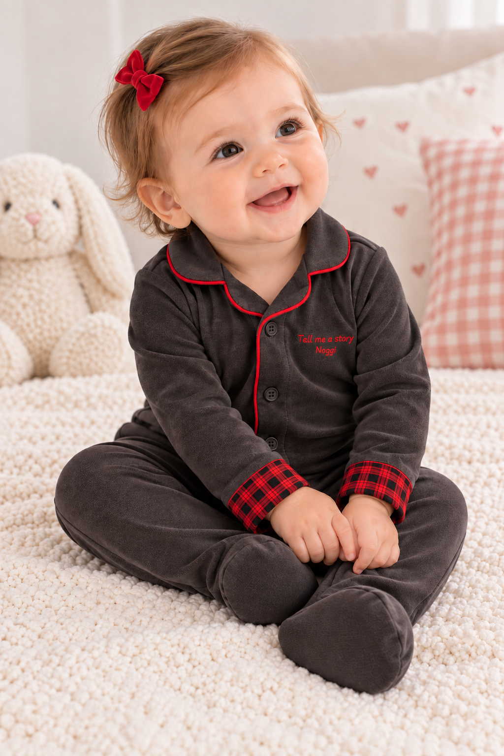 Noggi Baby Boys Girls Gingham Cotton Footie - 217222