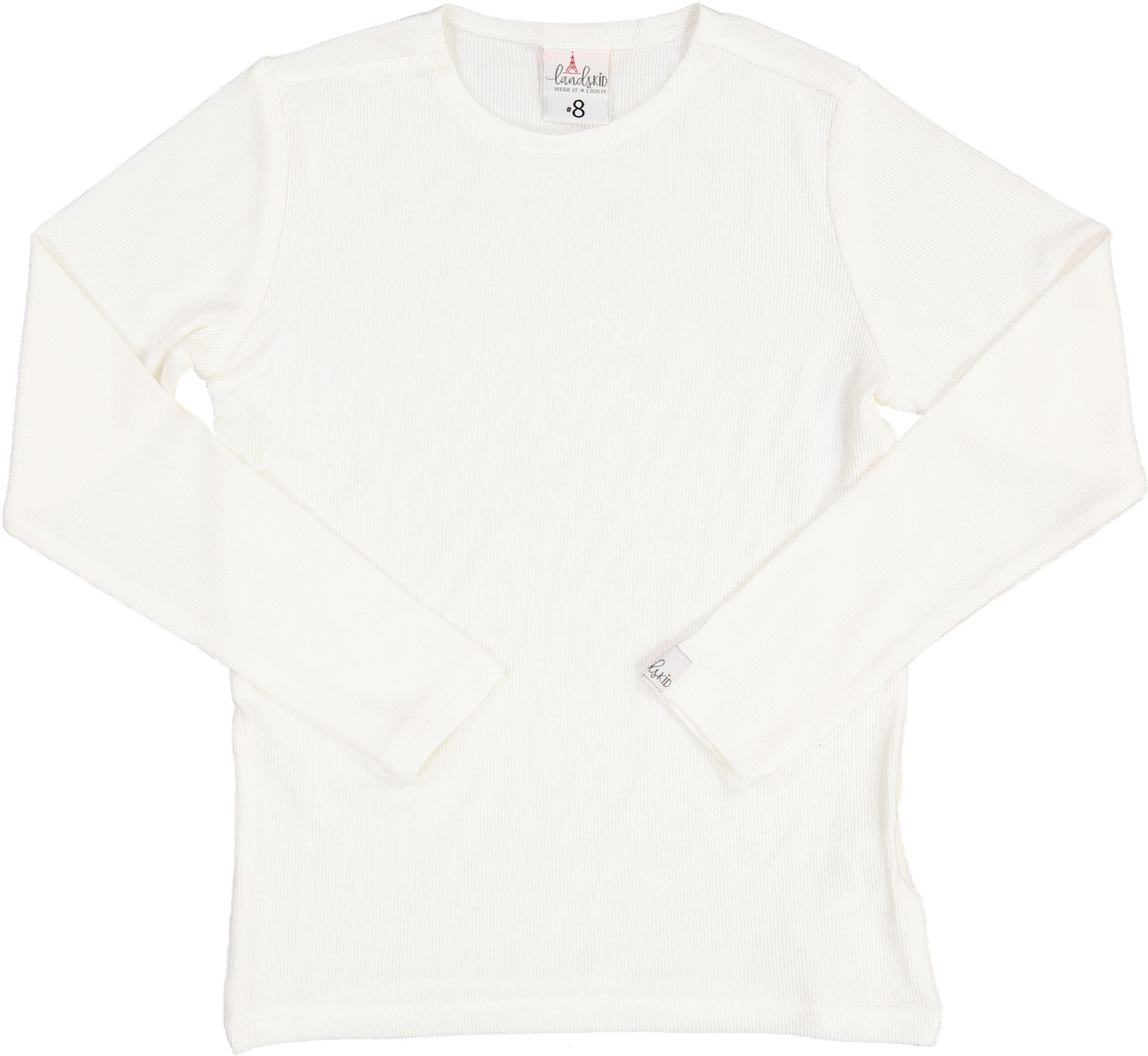 LandsKID Boys Girls Unisex Long Sleeve Ribbed Modal T-shirt