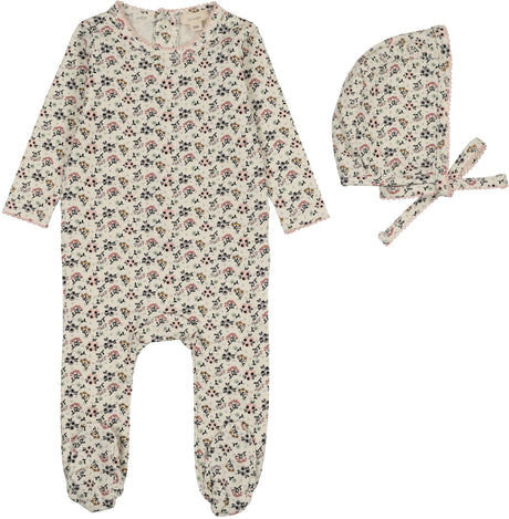 Lil Legs Dressy Loungewear Collection Baby Girls Botanical Cotton Footie - BFST