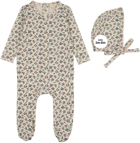 Lil Legs Dressy Loungewear Collection Baby Girls Botanical Cotton Footie - BFST