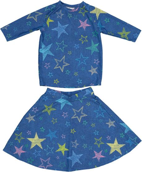By The Wai Girls Chalk Stars Swim Outfit