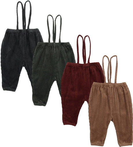 Analogie by Lil Legs Corduroy Collection Boys Girls Corduroy Bubble Suspender Pants Overall