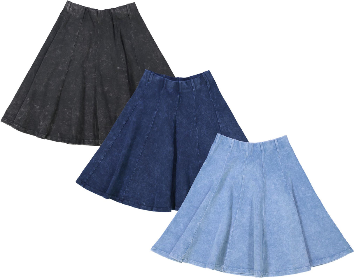 Kiki Riki Girls Stonewash Panel Skater Skirt - 41458