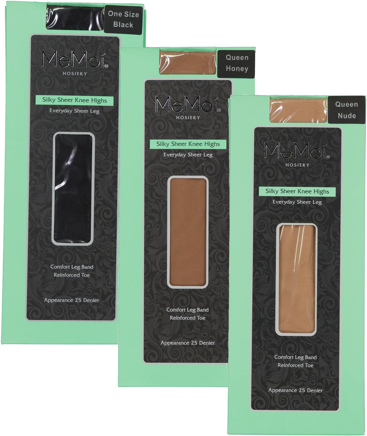 Memoi Womens Silky Sheer 25 Denier Knee Highs - MS-713