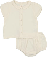 Analogie by Lil Legs Shabbos Collection Baby Toddler Girls Dotted Gauze Bloomer Outfit Set