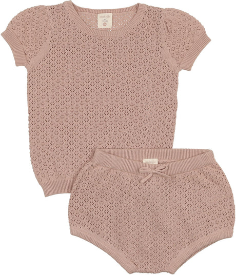 Analogie by Lil Legs Shabbos Collection Baby Toddler Girls Pointelle Knit Outfit Set