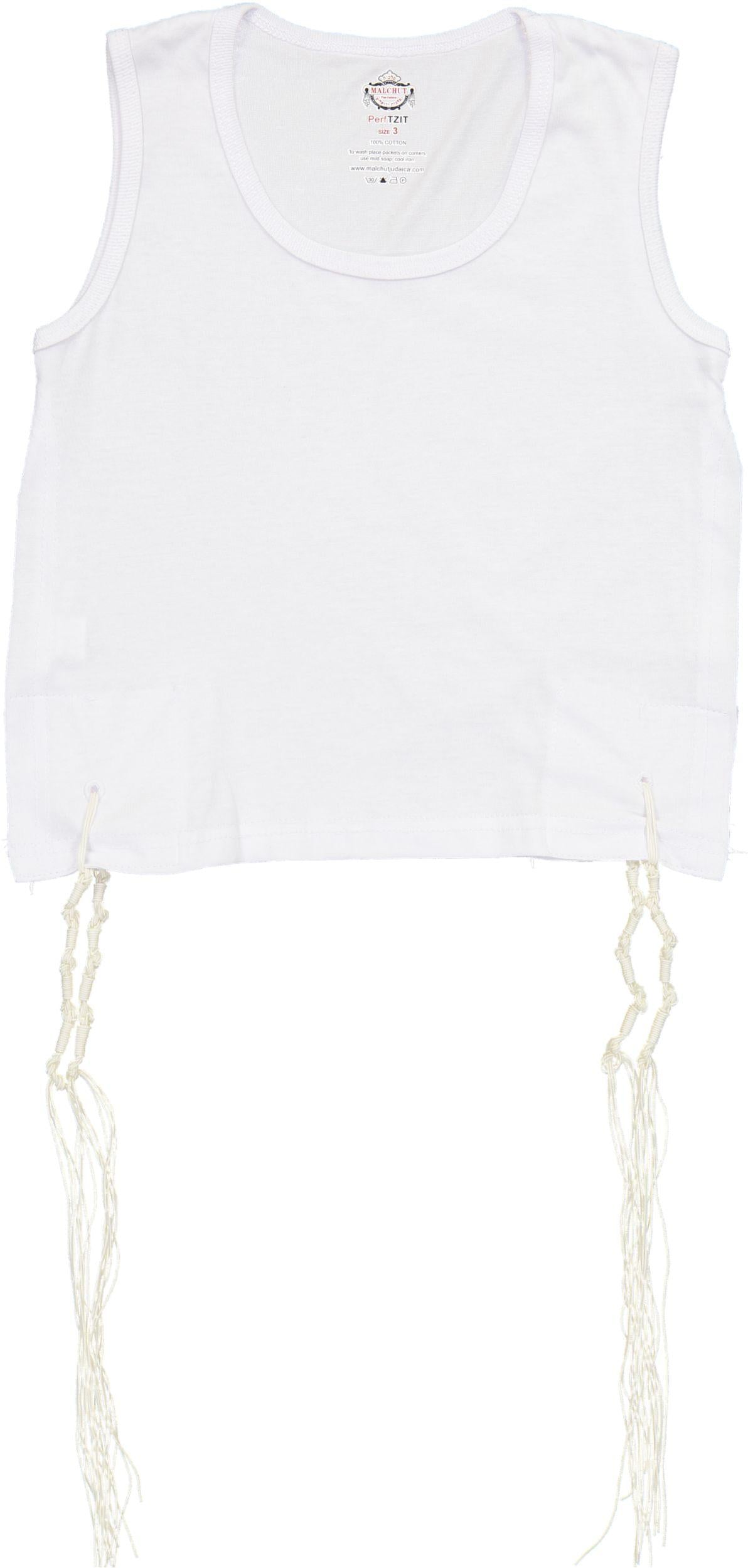 Malchut Boys PerfTzit Undershirt T-Shirt Round Neck Tzitzis - PER-M - Ashkenaz Strings