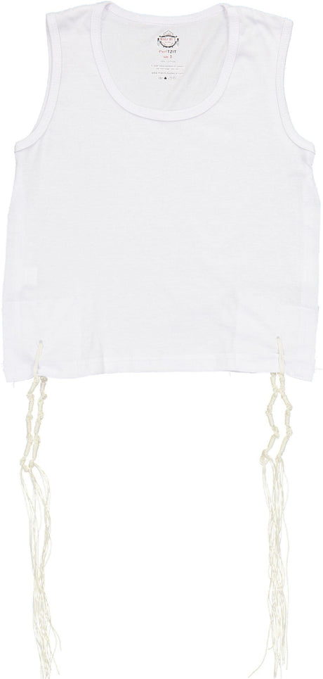 Malchut Boys PerfTzit Undershirt T-Shirt Round Neck Tzitzis - PER-M - Ashkenaz Strings