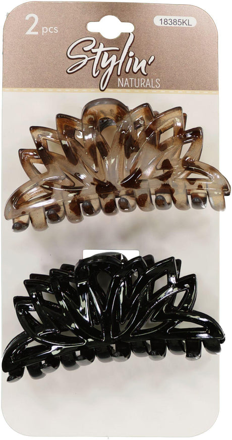 Stylin' Large Fancy Claw Hair Clip 2 Pack - 18385