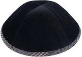 iKippah Boys Velvet w/ Contrast Rim Yarmulka