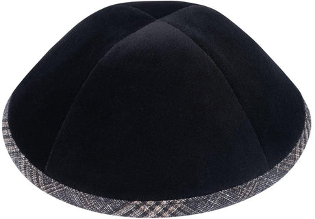 iKippah Boys Velvet w/ Contrast Rim Yarmulka