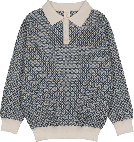 Dried Blue/Cream Print