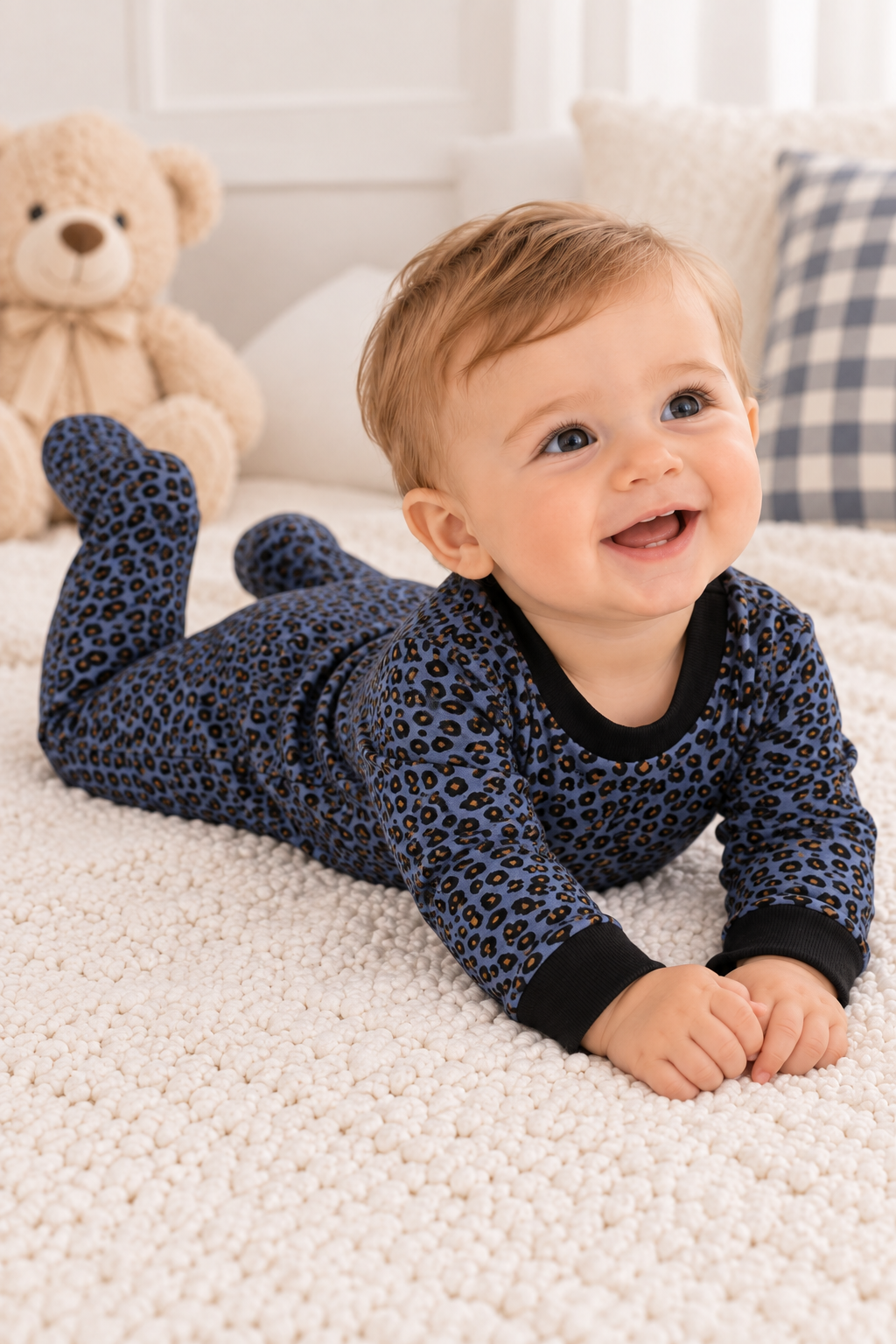 Noggi Baby Boys Girls Leopard Bamboo Cotton Footie - 217220