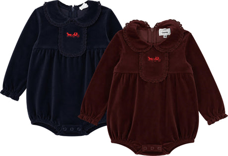 Jolie Capri Baby Girls Velvet Bubble Romper - WB6CY3150B