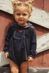 Jolie Capri Baby Girls Velvet Bubble Romper - WB6CY3150B