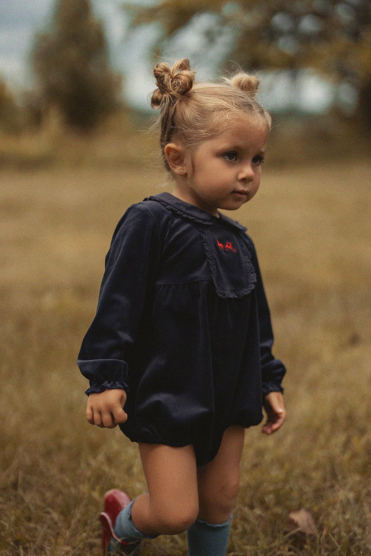 Jolie Capri Baby Girls Velvet Bubble Romper - WB6CY3150B