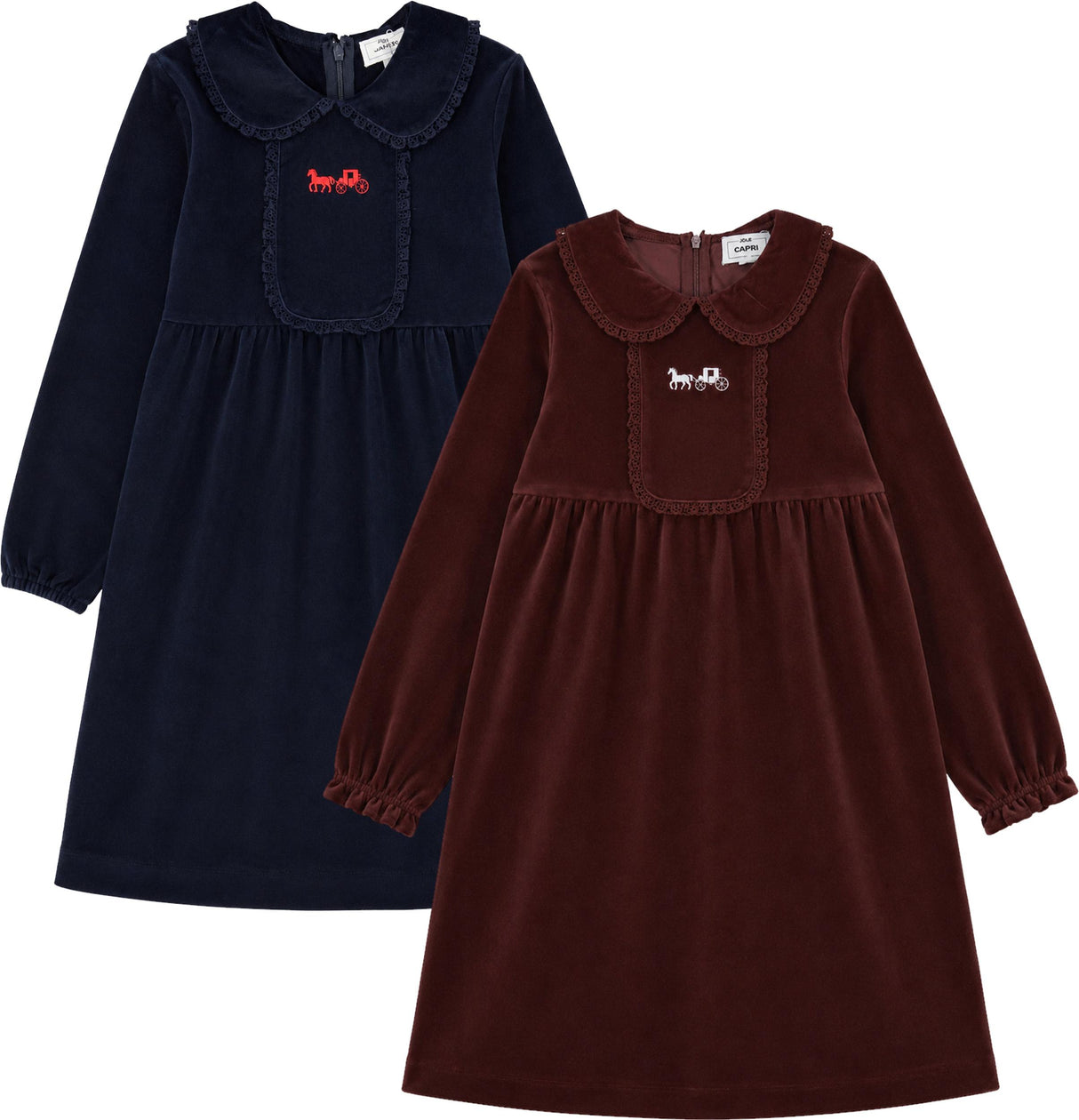 Jolie Capri Girls Velvet Eyelet Dress - WB6CY3150D
