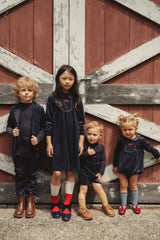 Jolie Capri Girls Velvet Eyelet Dress - WB6CY3150D