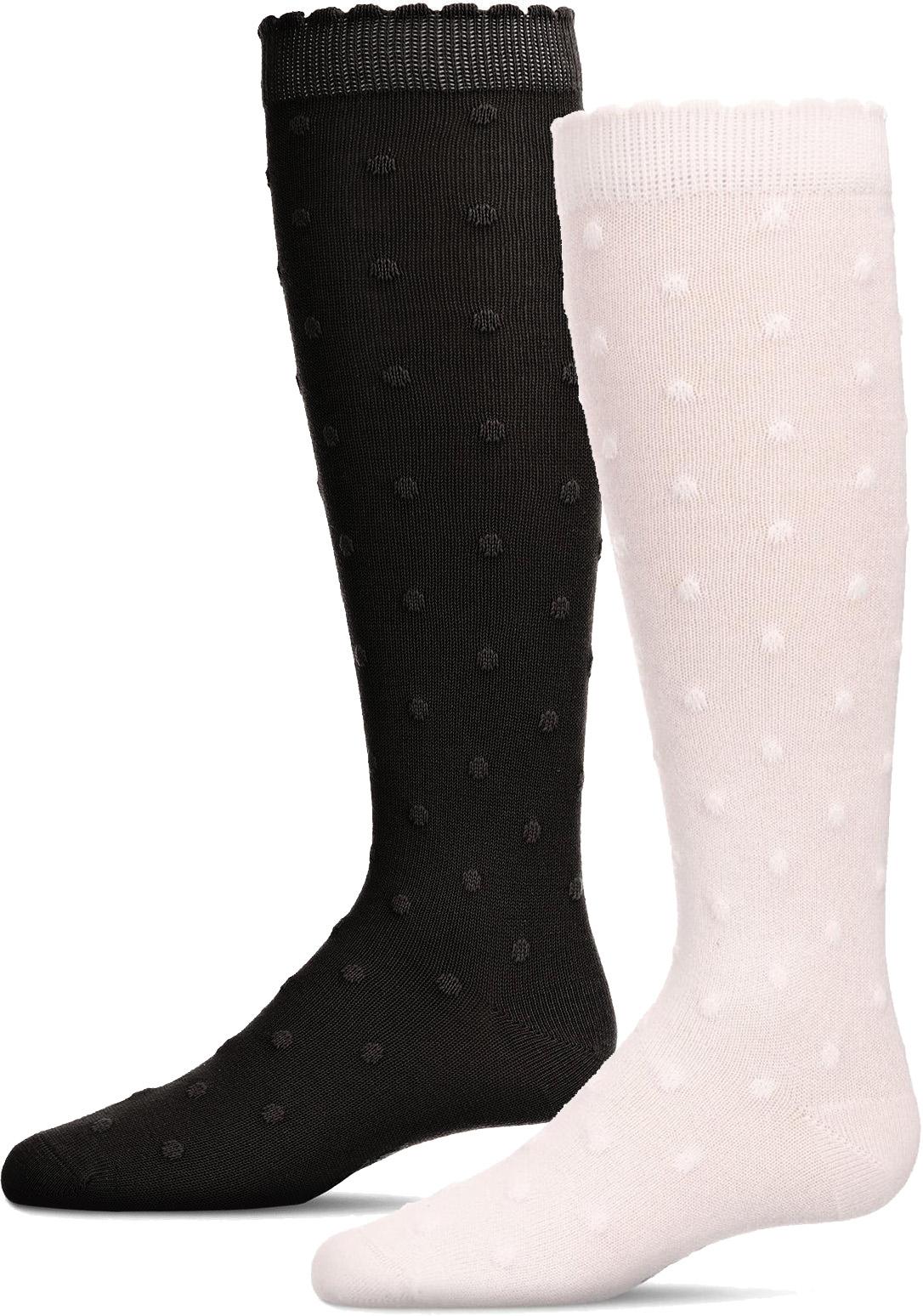 Memoi Girls Swiss Dot Knee Socks - MKF-2005