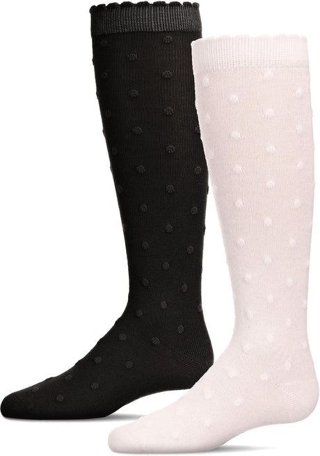 Memoi Girls Swiss Dot Knee Socks - MKF-2005