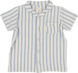 Analogie by Lil Legs Linen Stripe Collection Boys Short Sleeve Dress Shirt - LSBDS