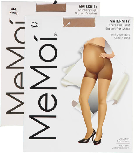 Memoi Womens Maternity 30 Denier Energizing Light Support Pantyhose - MA-403