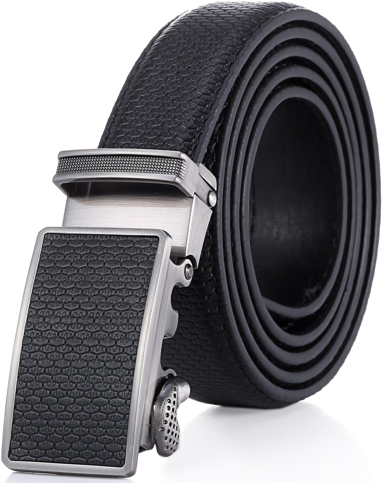 Mio Marino Boys Black Leather Adjustable Ratchet Track Belt - BRB001-5609-BK
