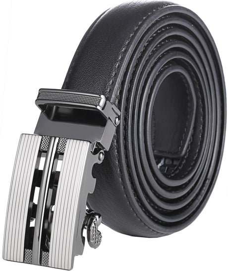 Mio Marino Boys Black Leather Adjustable Ratchet Track Belt - BRB001-5603-BK