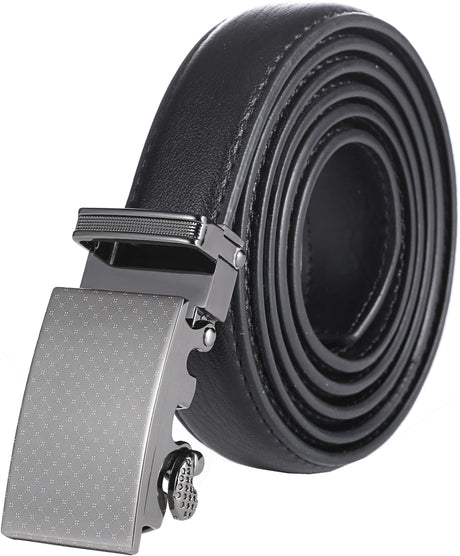 Mio Marino Boys Black Leather Adjustable Ratchet Track Belt - BRB001-5604-BK