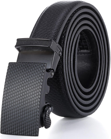 Mio Marino Boys Black Leather Adjustable Ratchet Track Belt - BRB001-5608-BK
