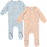 Lil Legs Pitter Patter Collection Baby Boys Girls Velour Stripe Footie - AF26S311