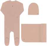 Ely's & Co Baby Girls Embroidered Cherry Pointelle Cotton Stretchie, Beanie, Blanket Gift Set - AW24-0046-GBG