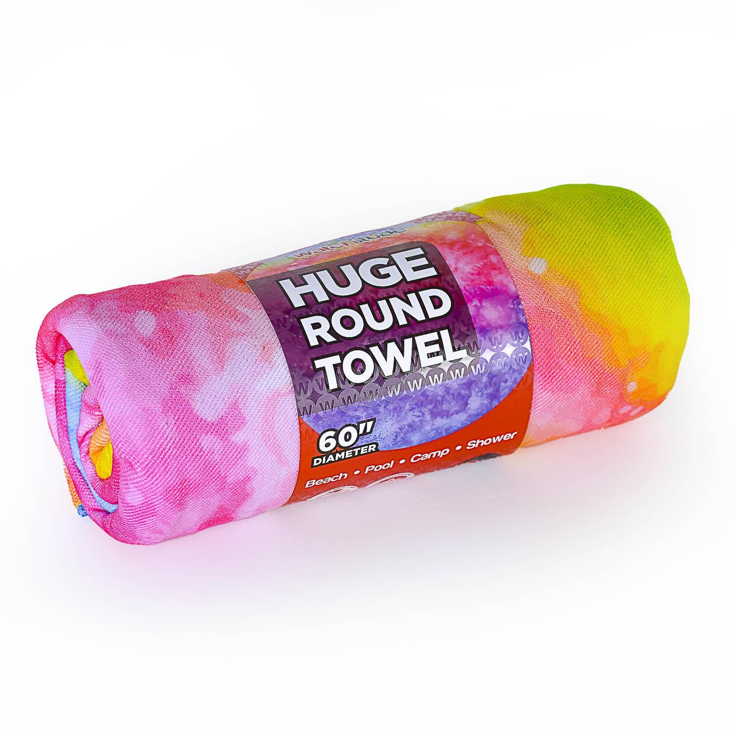 Watchitude Large Round Rainbow Tie Dye Towel - Thumbnail 3
