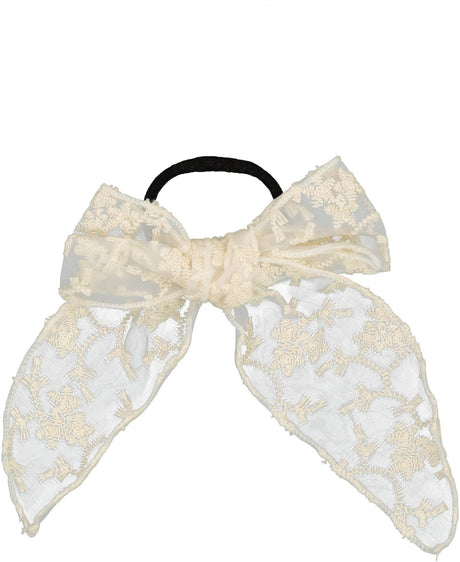 Keshet Lace Bow Ponytail Holder - S2602