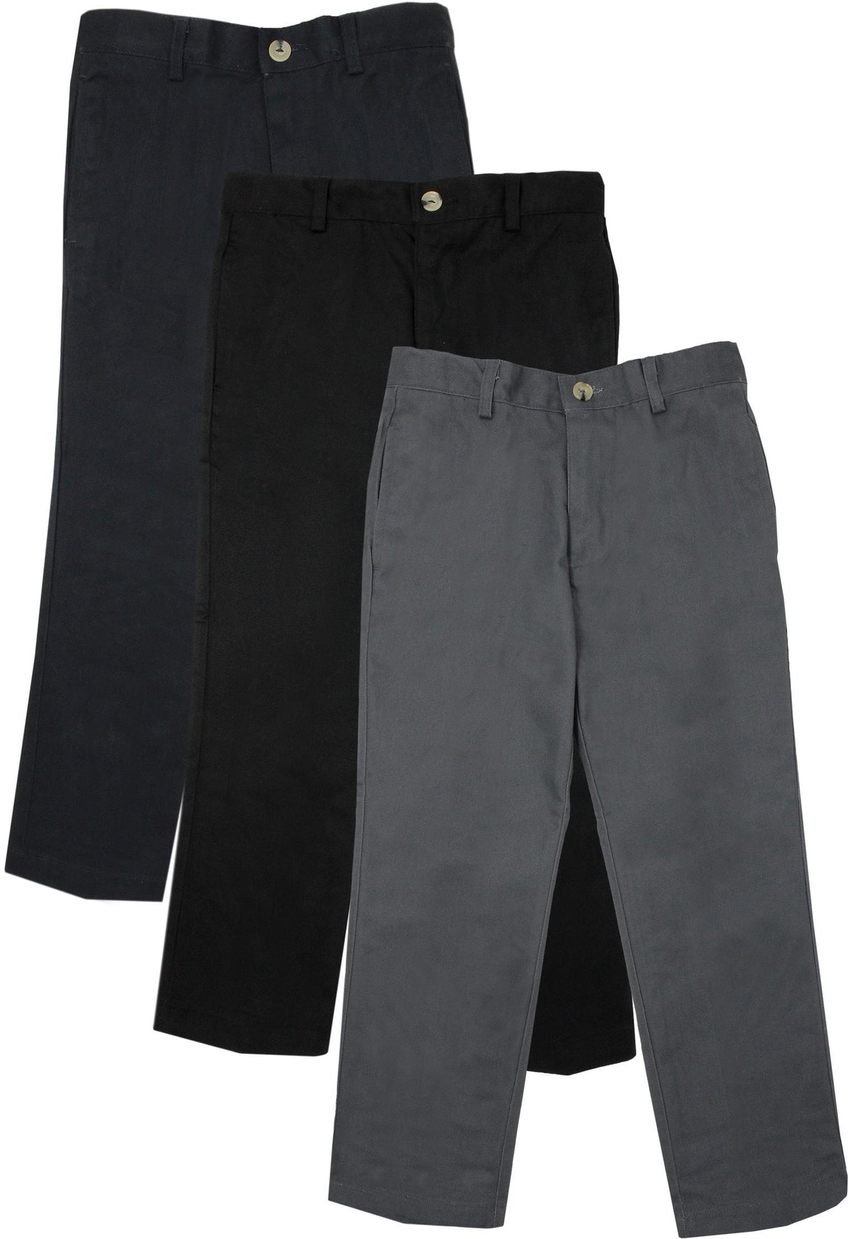 Canadian Polo Boys Adjustable Waist Flat Front Cotton/Poly Pants