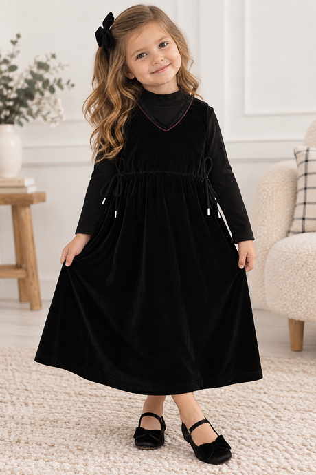 Bondoux Bebe Girls Velour Maxi Robe - W26-821LDR