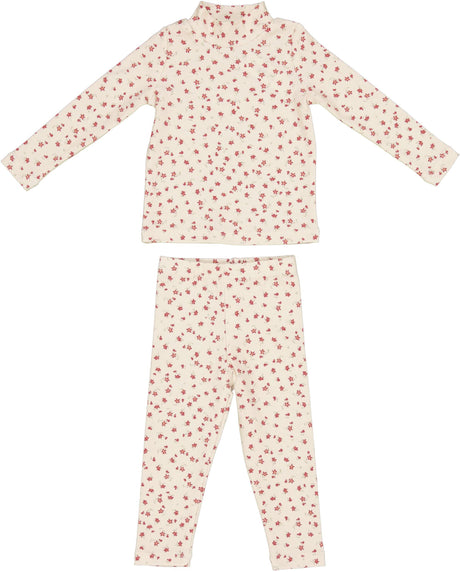 Bonjoy Baby Girls Floral Mock Neck Outfit - BTW25014ST