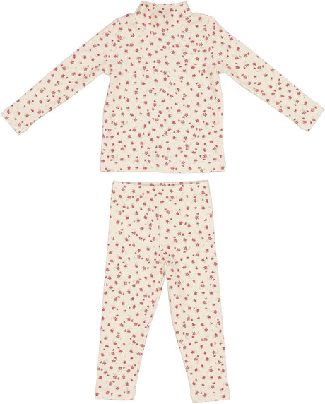 Bonjoy Baby Girls Floral Mock Neck Outfit - BTW25014ST