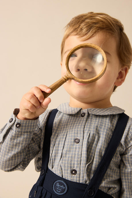 Analogie by Lil Legs Plaid Edition Collection Toddler Boys Peter Pan Collar Long Sleeve Dress Shirt - AF26S533