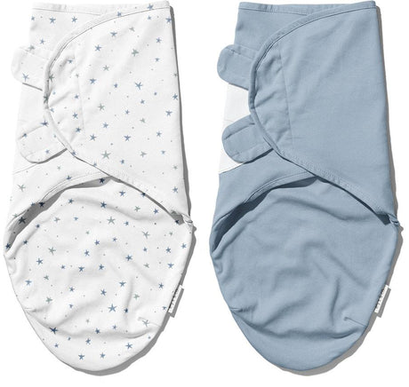 Ely's & Co Stars & Solid Adjustable Swaddle 2 Pack