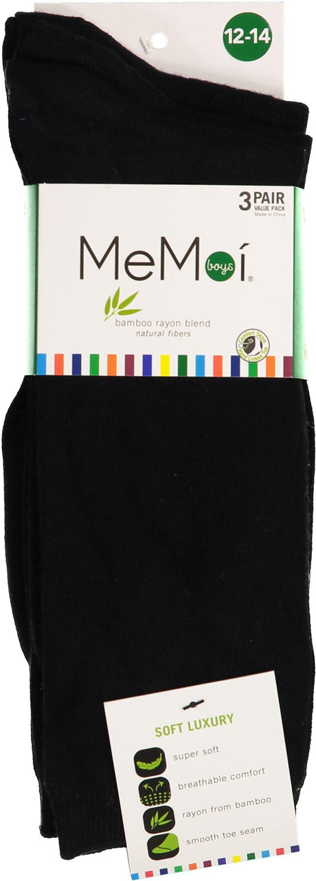 Memoi Boys Bamboo 3PP Flat Socks - MK-10961