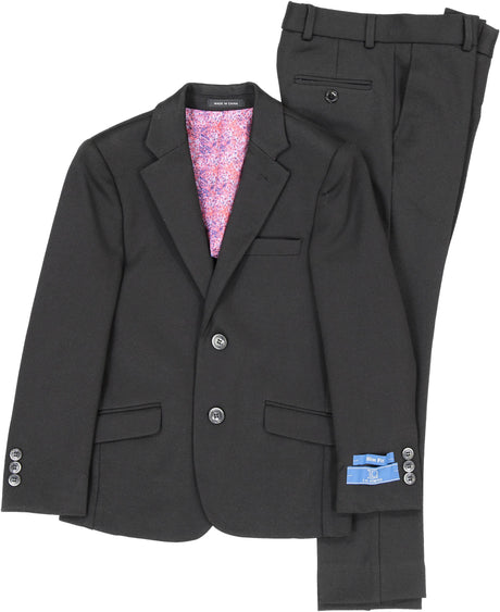 T.O. Collection Boys Black Stretch Suit Separates - A6