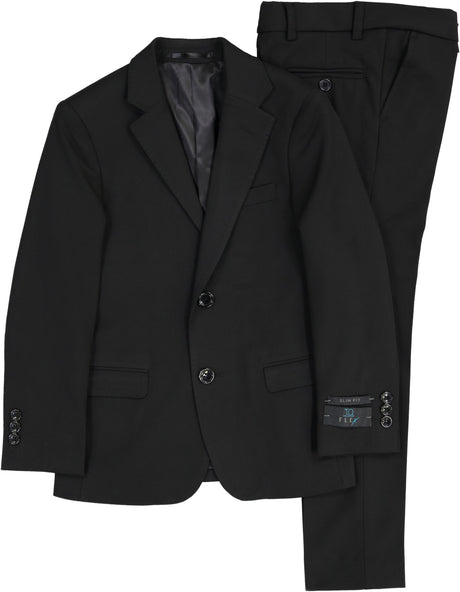 T.O. Collection Boys Black FLEX Stretch Suit Separates
