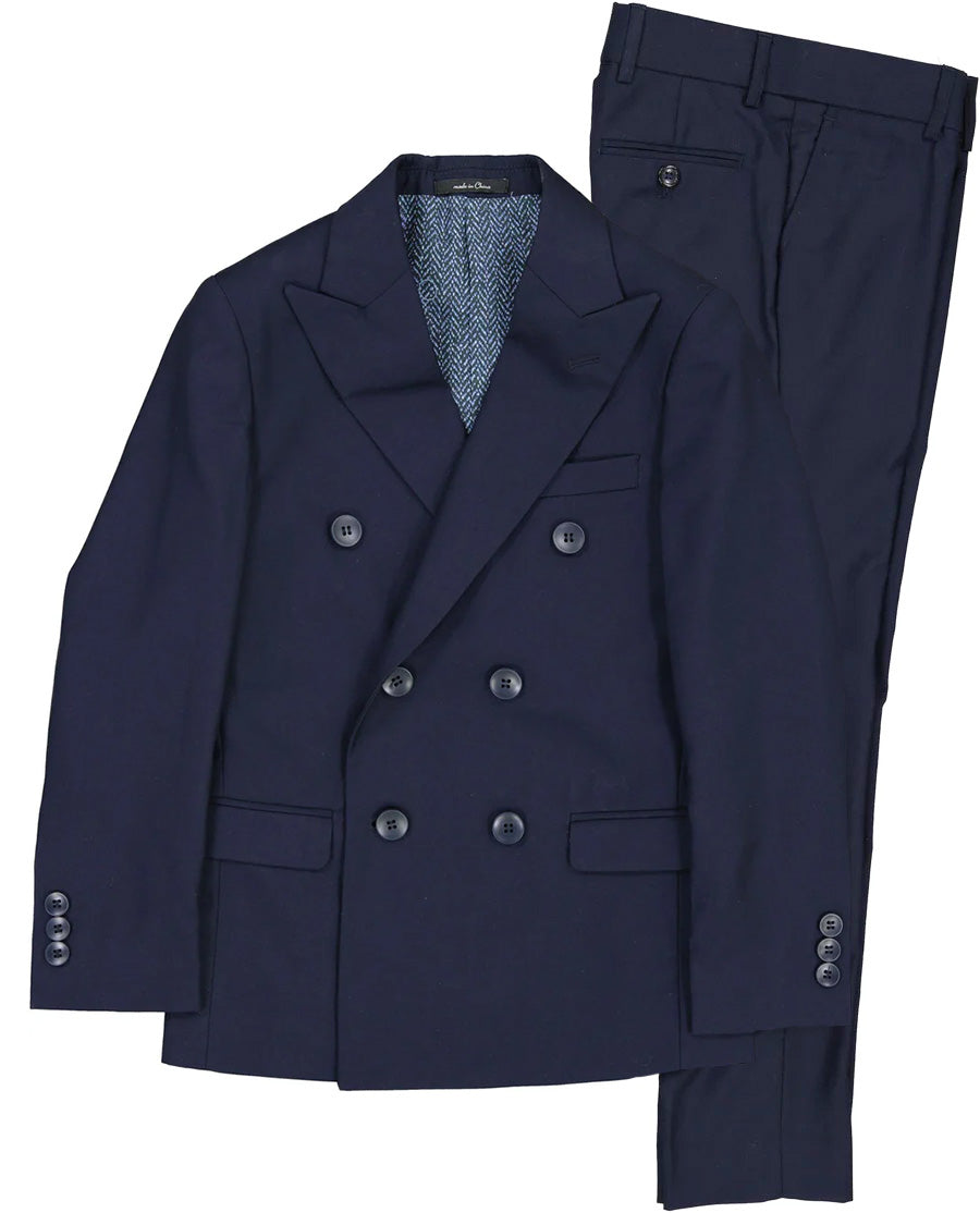 T.O. Collection Boys True Navy Double Breasted Suit Separates - 29607-37